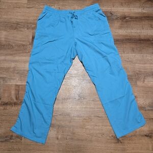 Healing Hands Purple Label Women's Aqua Blue Straight Leg Scrub Pants 2XL